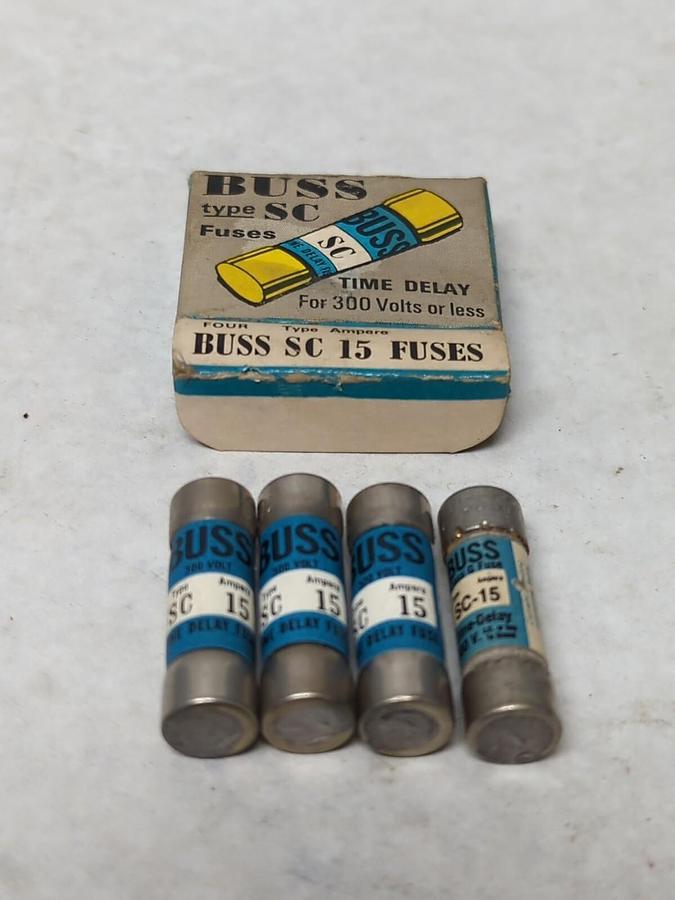 COOPER BUSSMANN,SC 15,TYPE SC 15 AMP FUSES BOX OF 4 NOS