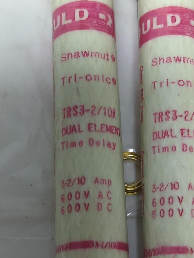 GOULD SHAWMUT,TRS3-2/10R,TRI ONIC 3-2/10 AMP FUSES LOT OF 2 NOS
