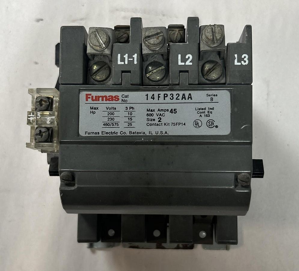 Used FURNAS,14FP32AA,STARTER SIZE 2 45A 600V 110/120V COIL