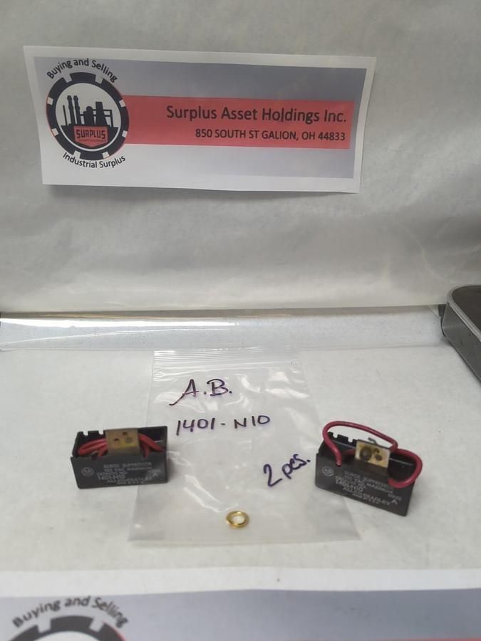 Used ALLEN-BRADLEY,1401-N10,SURGE SUPPRESSOR SERIES A 150 VAC LOT OF 2 PRE-OWNED