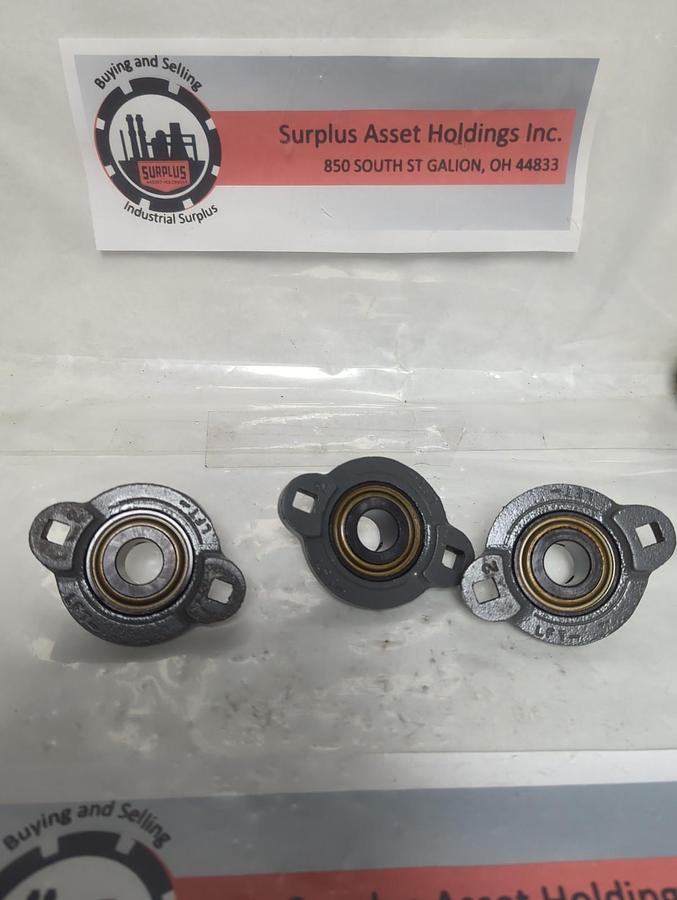 Used SEALMASTER,LFT-12,2-BOLT FLANGE BEARING 3/4 INCH BORE LOT OF 3 PRE-OWNED