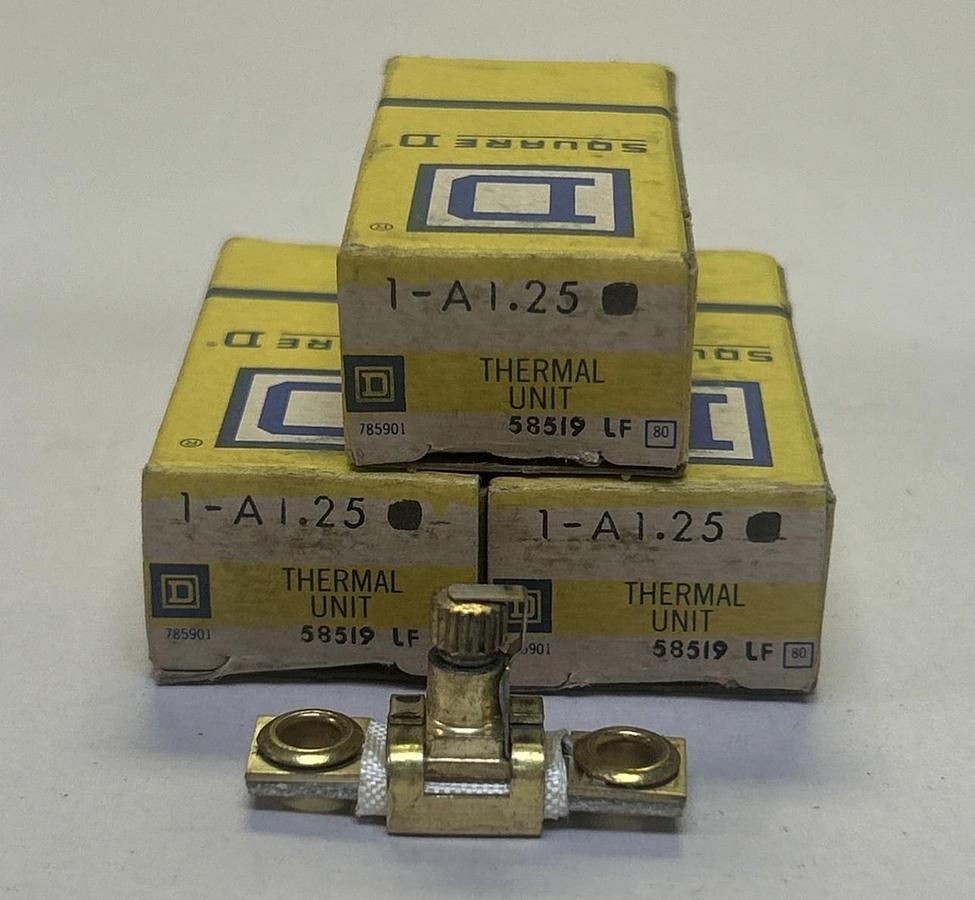 SQUARE D,A1.25,THERMAL OVERLOAD HEATER ELEMENT LOT OF 3 NOS