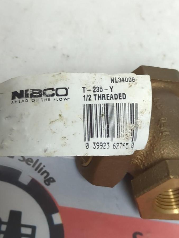 NIBCO,T-235-Y 1/2,TEFLON DISC GLOBE VALVE 1/2 INCH NOS