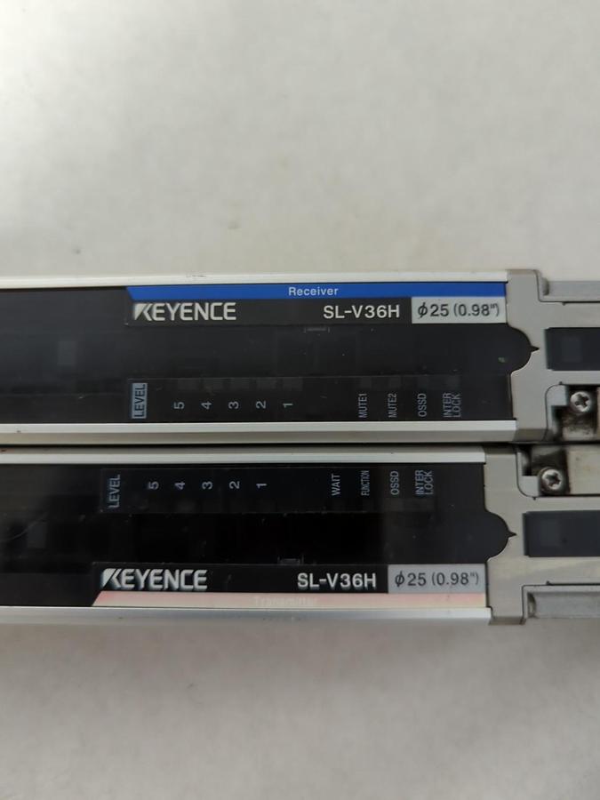 Used KEYENCE,SL-V36H-T-SL-V36H-R,LIGHT CURTAIN TRANSMITTER & RECEIVER SET 24VDC 82mA