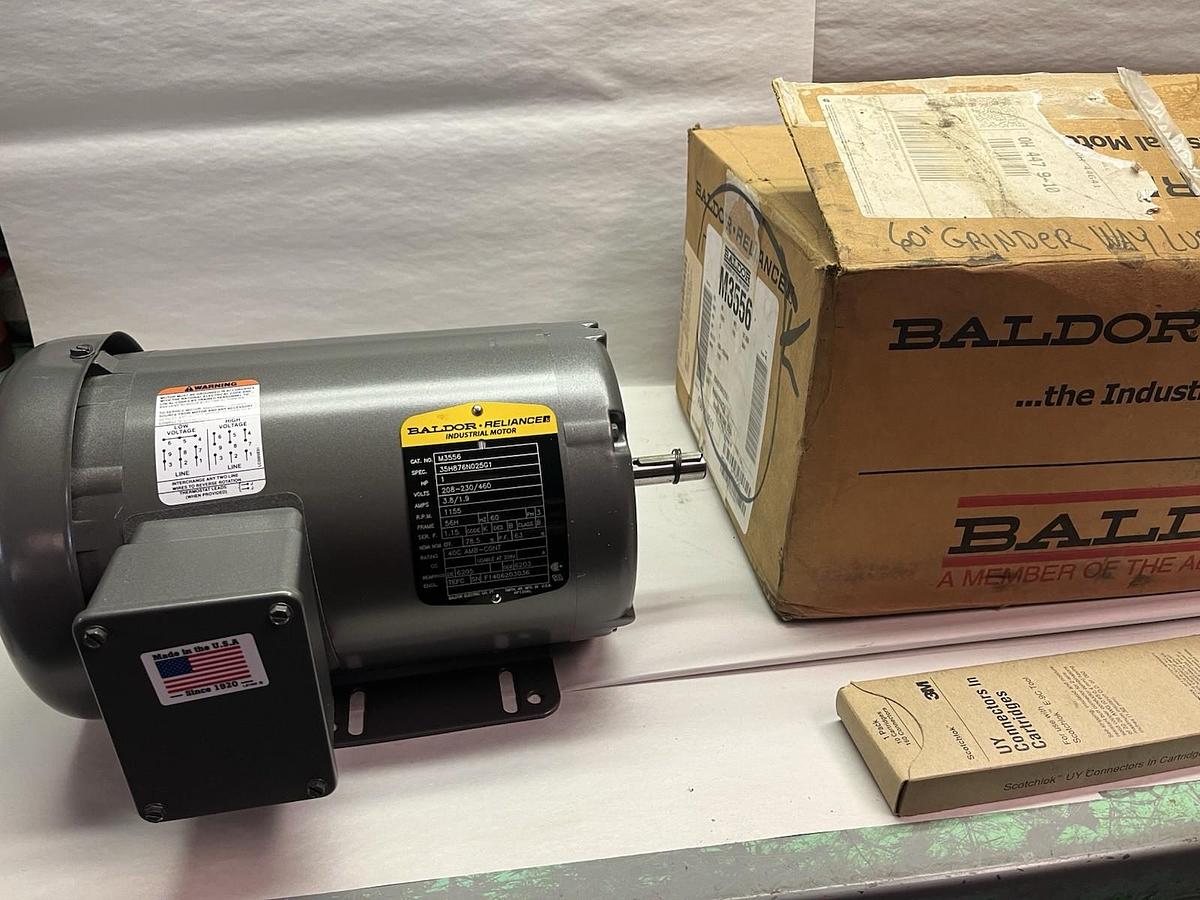 BALDOR,M3556,MOTOR 1HP 1155RPM 3PH 56H 208-230/460V