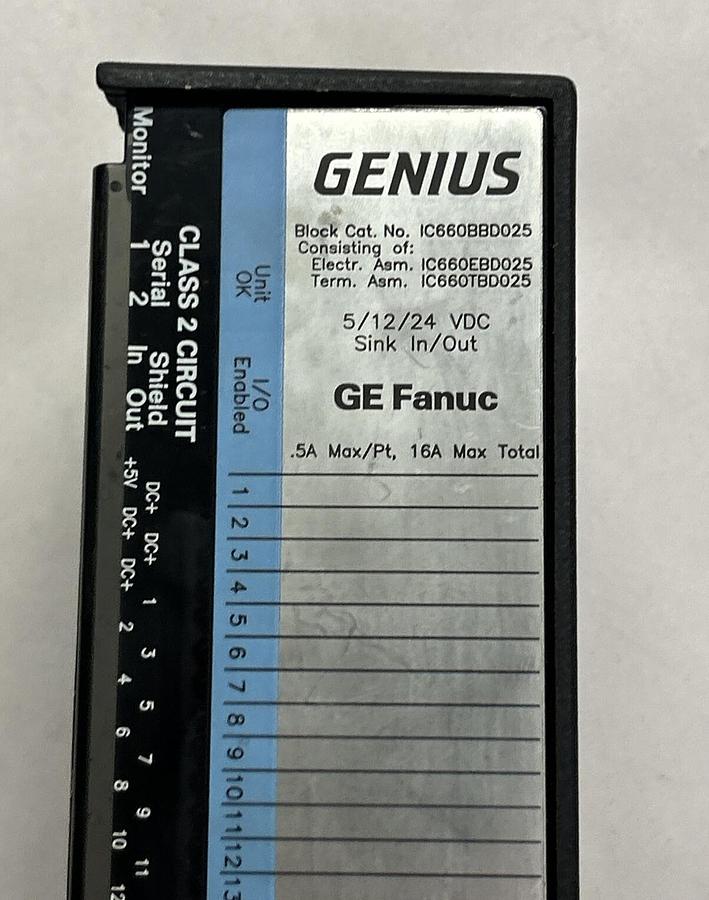 Used GE FANUC,IC660BBD025,GENIUS BLOCK I/O MODULE