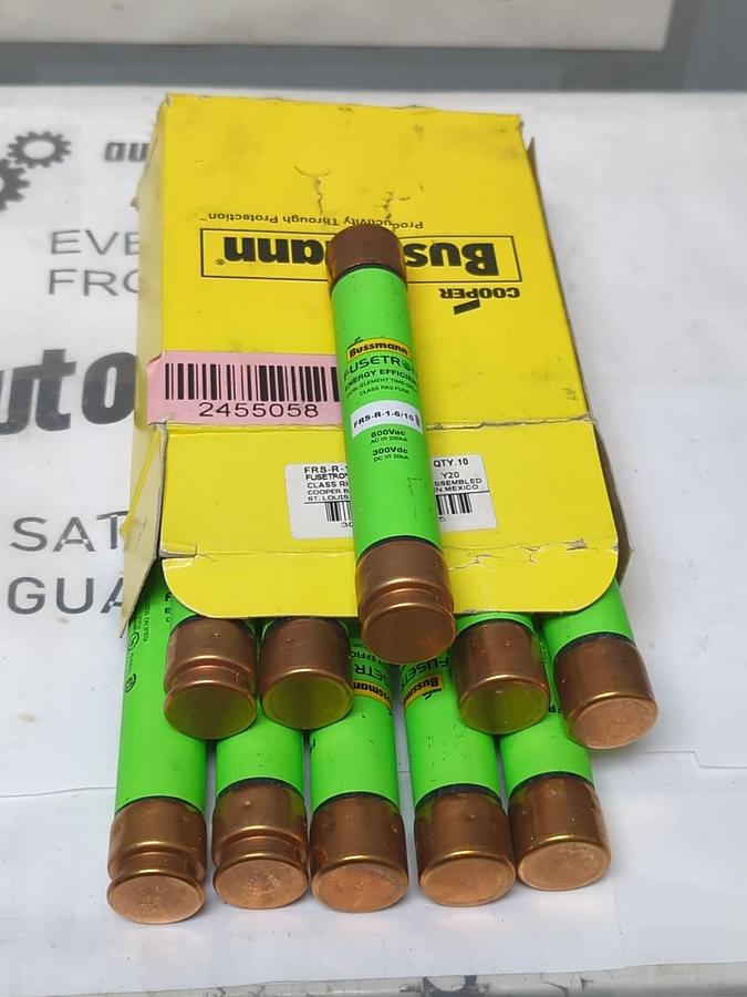 COOPER BUSSMANN,FRS-R-1-6/10,FUSETRON 1-6/10 AMP FUSES BOX OF 10 NEW