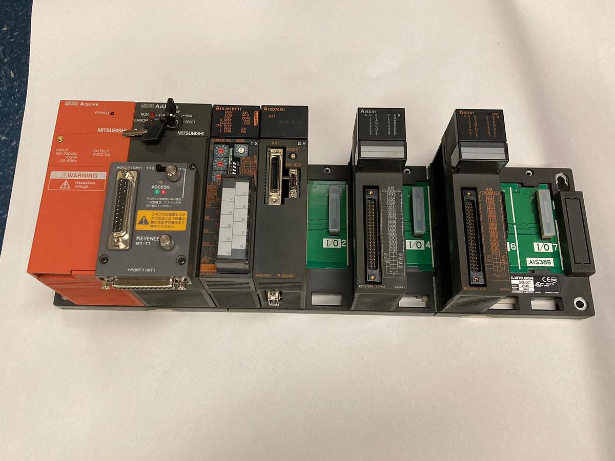 Used Mitsubishi,A1S61PN A2USCPU A1SJ61BT11 A1SX41 A1SY41,PLC Rack Assembly