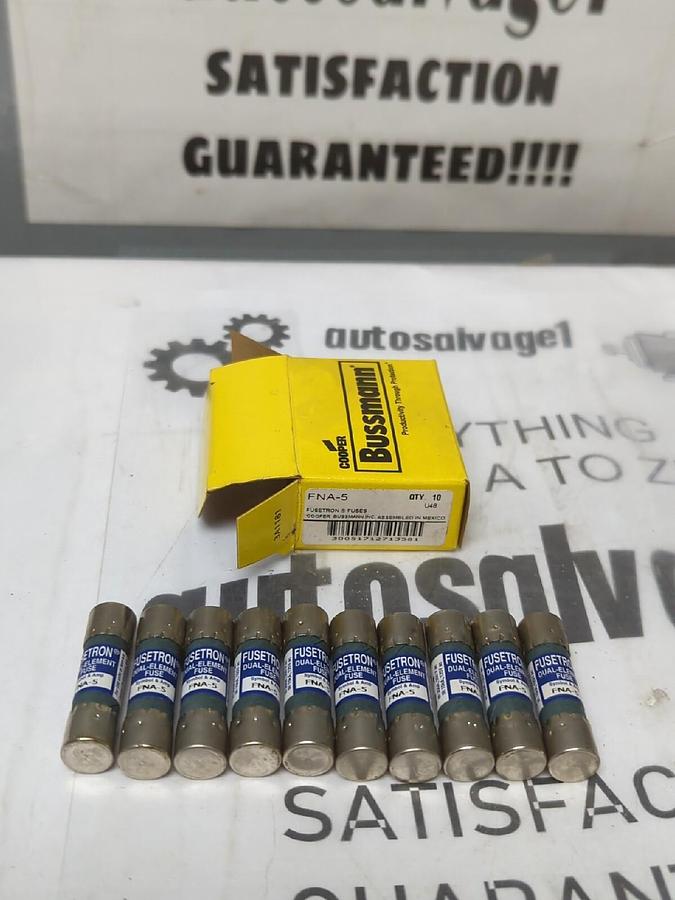 COOPER BUSSMANN,FNA-5,5 AMP FUSETRON FUSES BOX OF 10 NEW