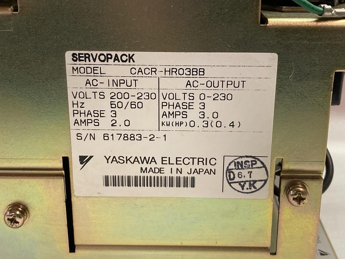 Yaskawa Electric,Model CACR-HR03BB,Servopack