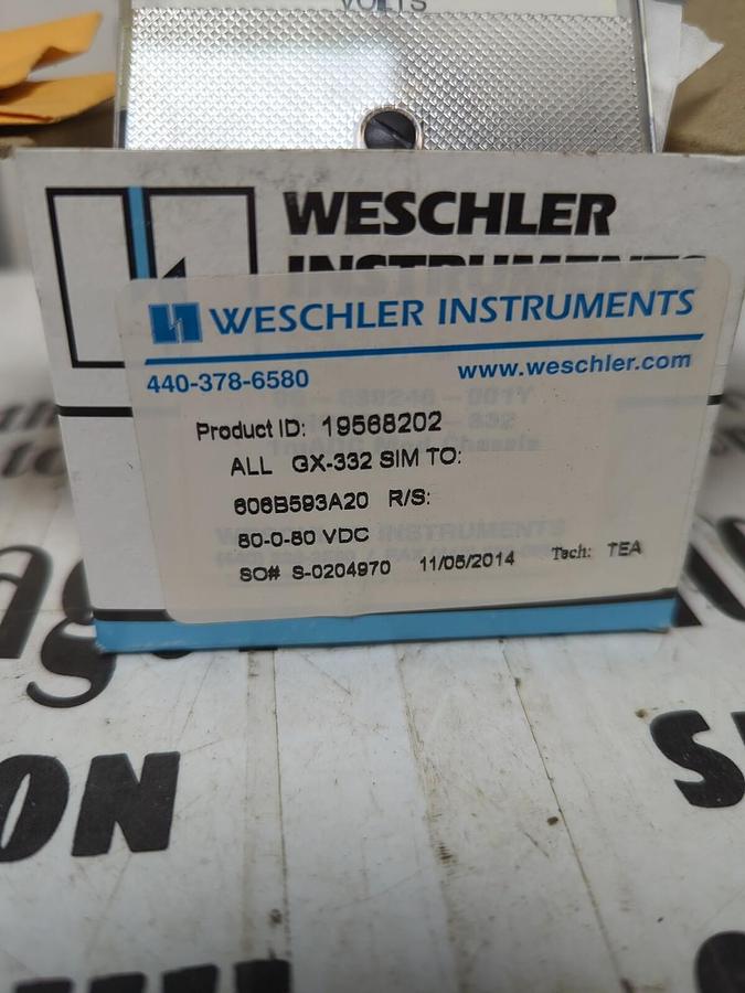 WESCHLER,19568202 ALL GX-332 8-0-80 VDC, PANEL METER NOS