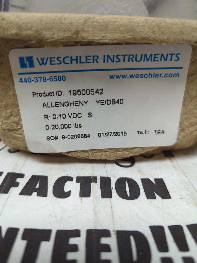 WESCHLER,19500542,ALLENGHENY YE/DB40 R:0-10 VDC S:0-20000LBS PANEL METER