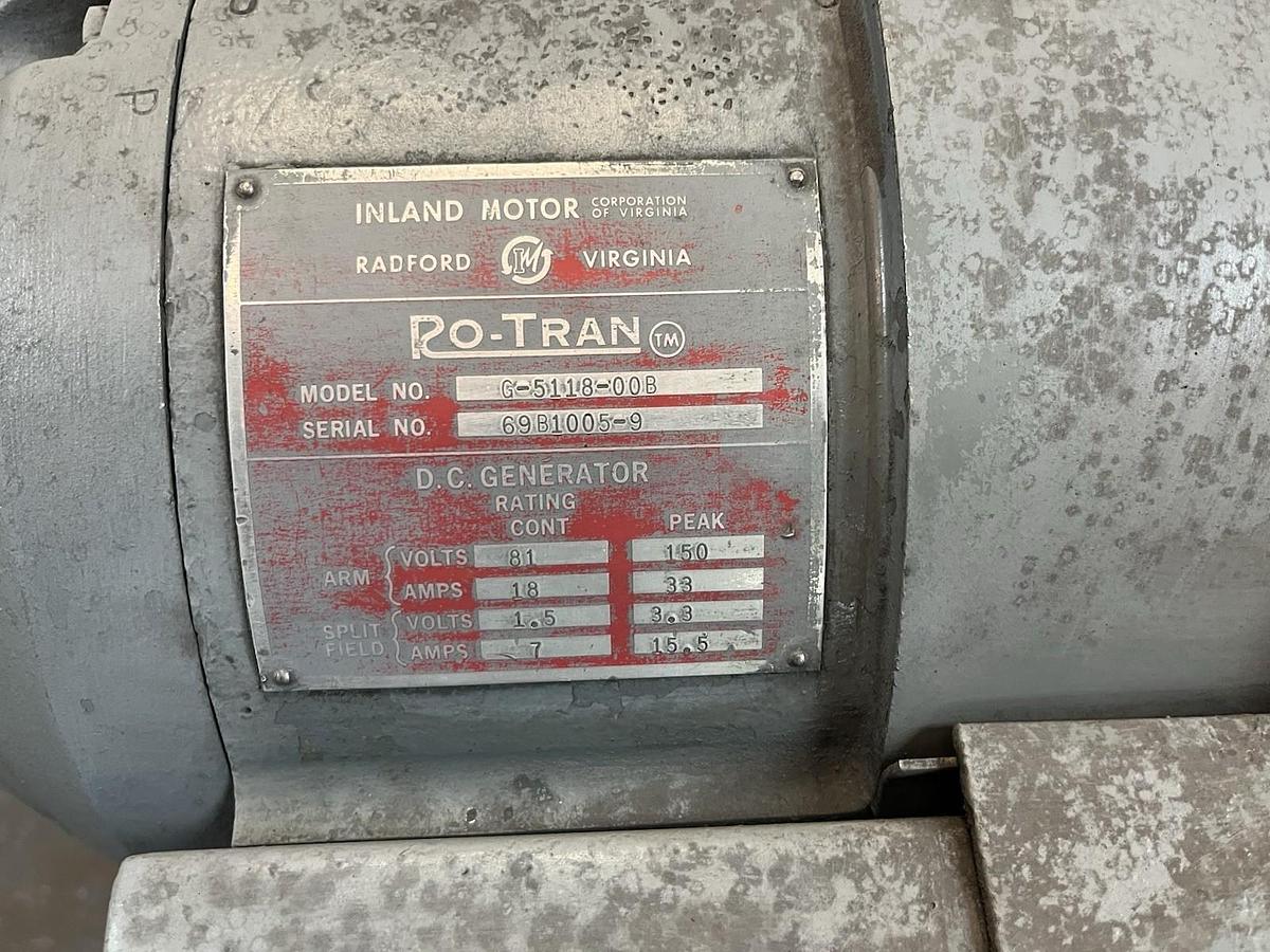 Used INLAND MOTORS,MG-5125-00B,RO TRAN AC DRIVE MOTOR W DC GENERATORS