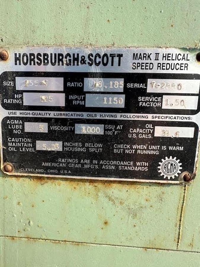 Used Horsburgh & Scott Mark 2 Helical Speed Reducer Gearbox
