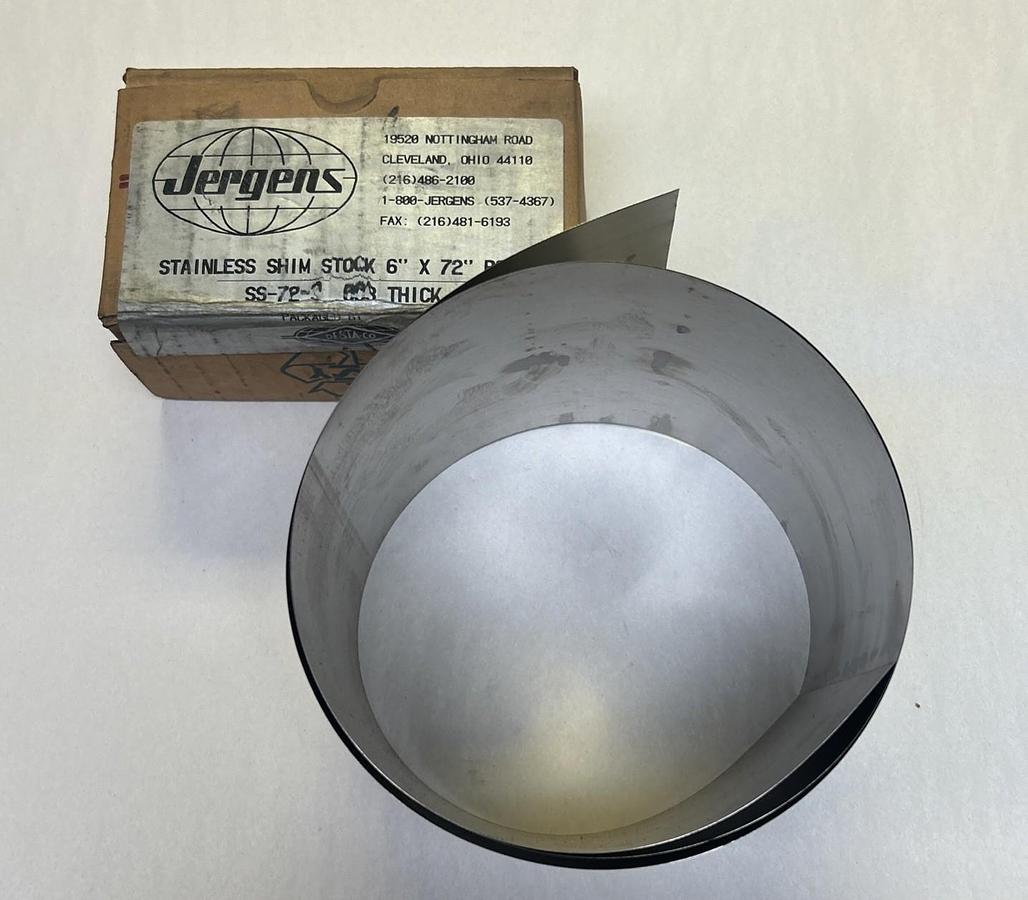JERGENS,SS-72,STAINLESS STEEL SHIM STOCK 6"X72" ROLL NOS