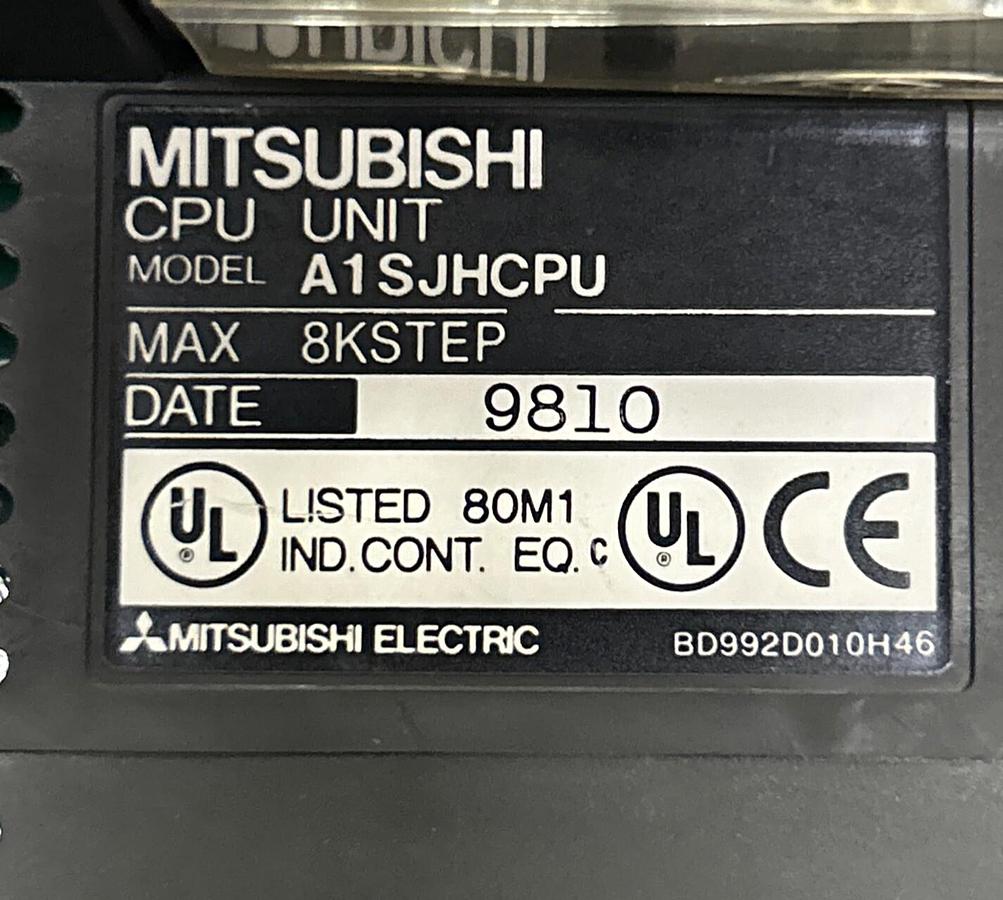 Used MITSUBISHI,A1SJHCPU,CPU UNIT W/A1SX40 / A1SY40 MODULES