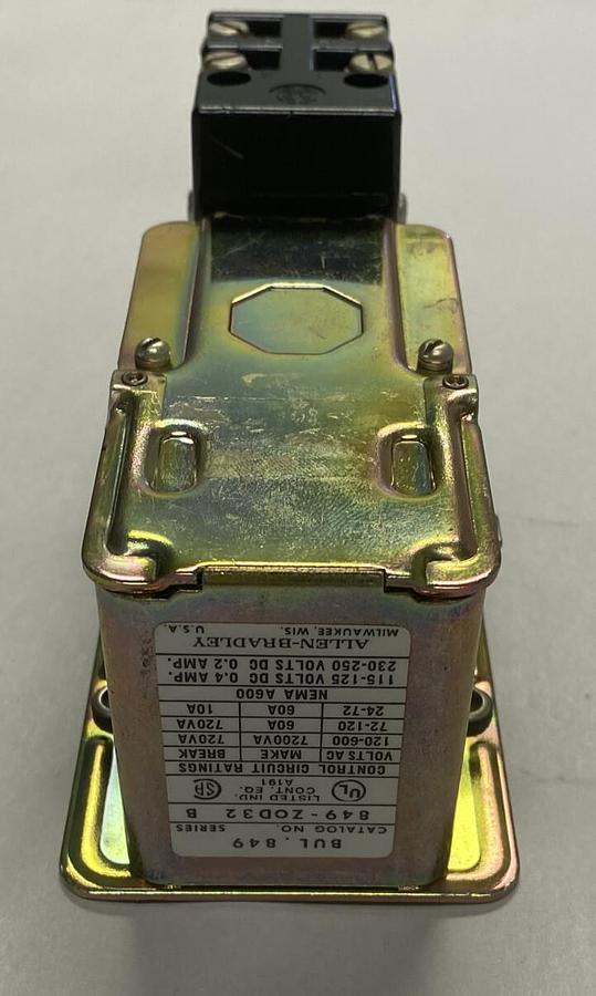 ALLEN BRADLEY,849-ZOD32,SER B PNEUMATIC TIME DELAY RELAY NOS