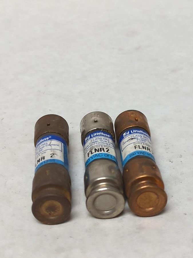 LITTELFUSE,FLNR 2,CLASS RK5 FUSE 2 AMP LOT OF 3 PRE-OWNED
