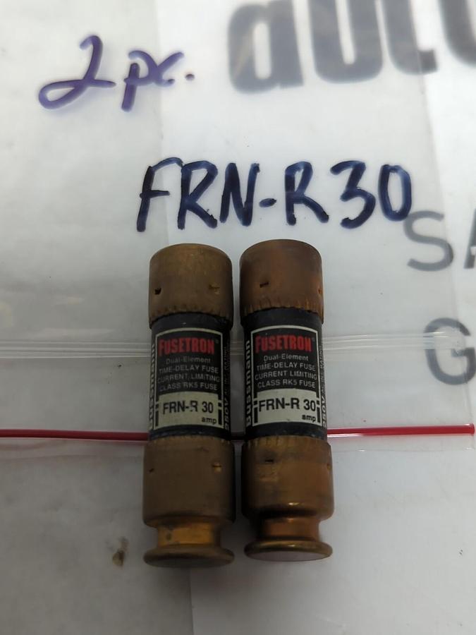 COOPER BUSSMANN,FRN-R-30,FUSETRON 30 AMP FUSE LOT OF 2 NOS