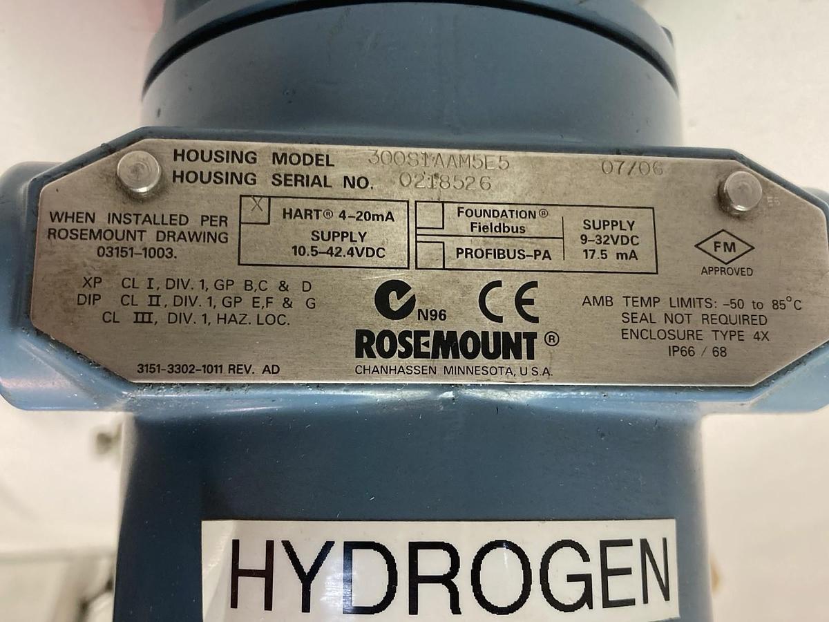 Used Rosemount,300S1AAM5E5,Pressure Transmitter 3626PSI 250BAR 10.5-42.4VDC