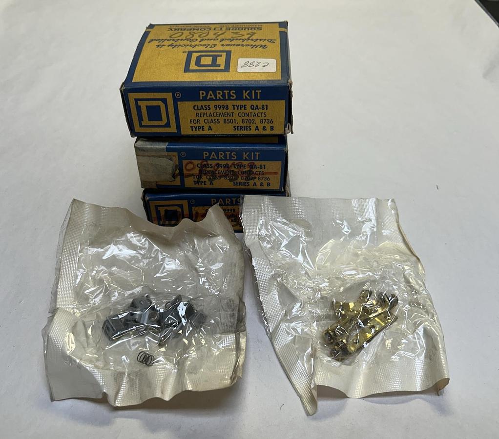 SQUARE D,9998QA-81,CONTACT KIT LOT OF 3 NOS