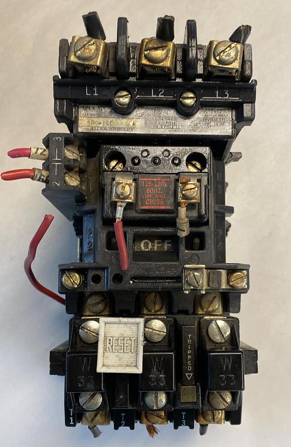 Used Allen-Bradley,509-BOD,Series A Size 1 Motor Starter 3 Poles