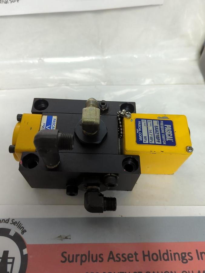 Used PASCAL,SAA210PF/VPG,PRESSURE SWITCH-NON LEAK VALVE ASSEMBLY PRE-OWNED