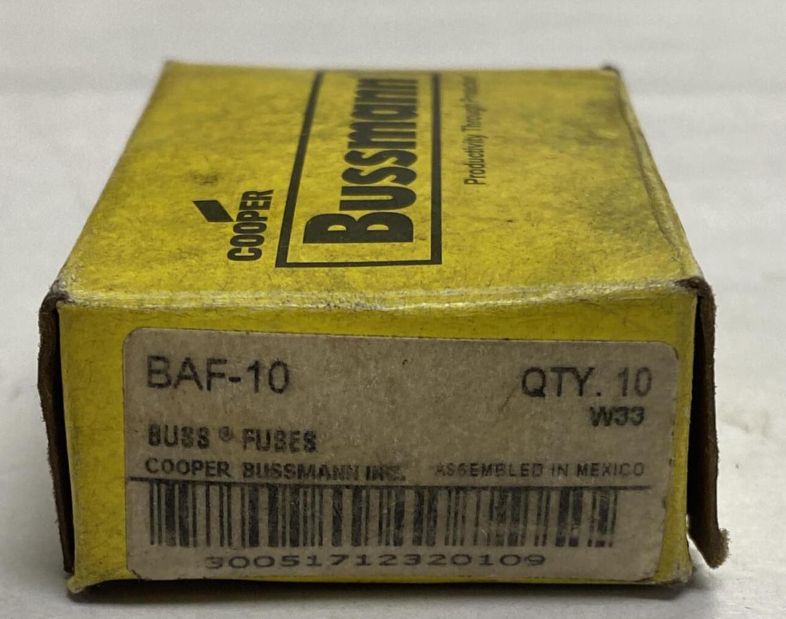 Cooper Bussmann,BAF-10,Fuse Lot Of 5 NOS
