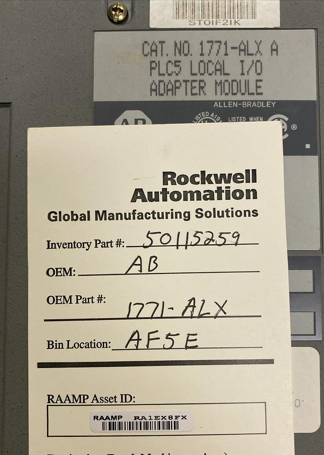 Used ALLEN BRADLEY,1771-ALX,SER A ADAPTER MODULE REFURBISHED