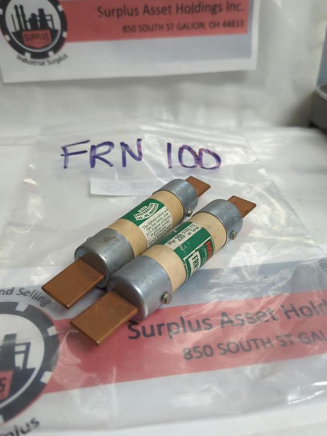 Used COOPER BUSSMANN,FRN100,FUSETRON 100 AMP FUSE LOT OF 2 PRE-OWNED