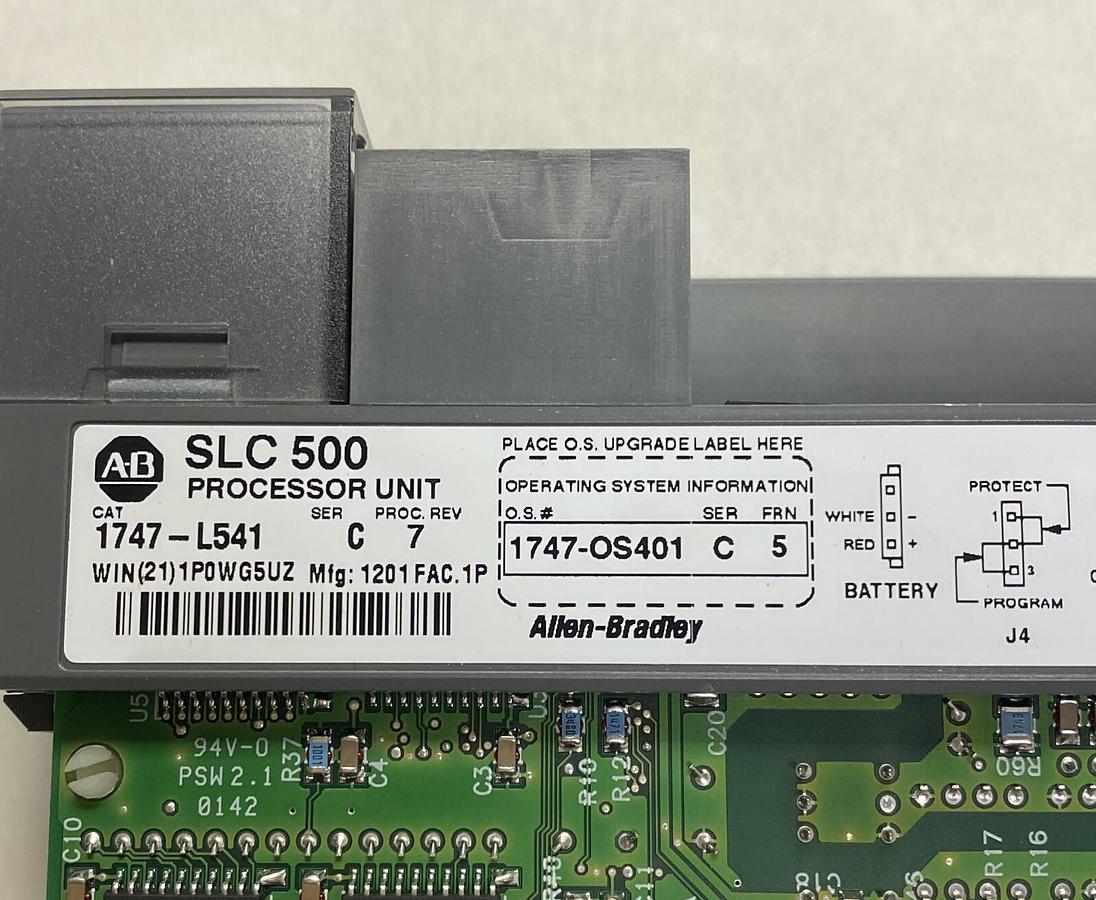 Used ALLEN BRADLEY,1747-L541,SER C PROC. REV 7 PROCESSOR UNIT 1747-OS401 SER C FRN 5