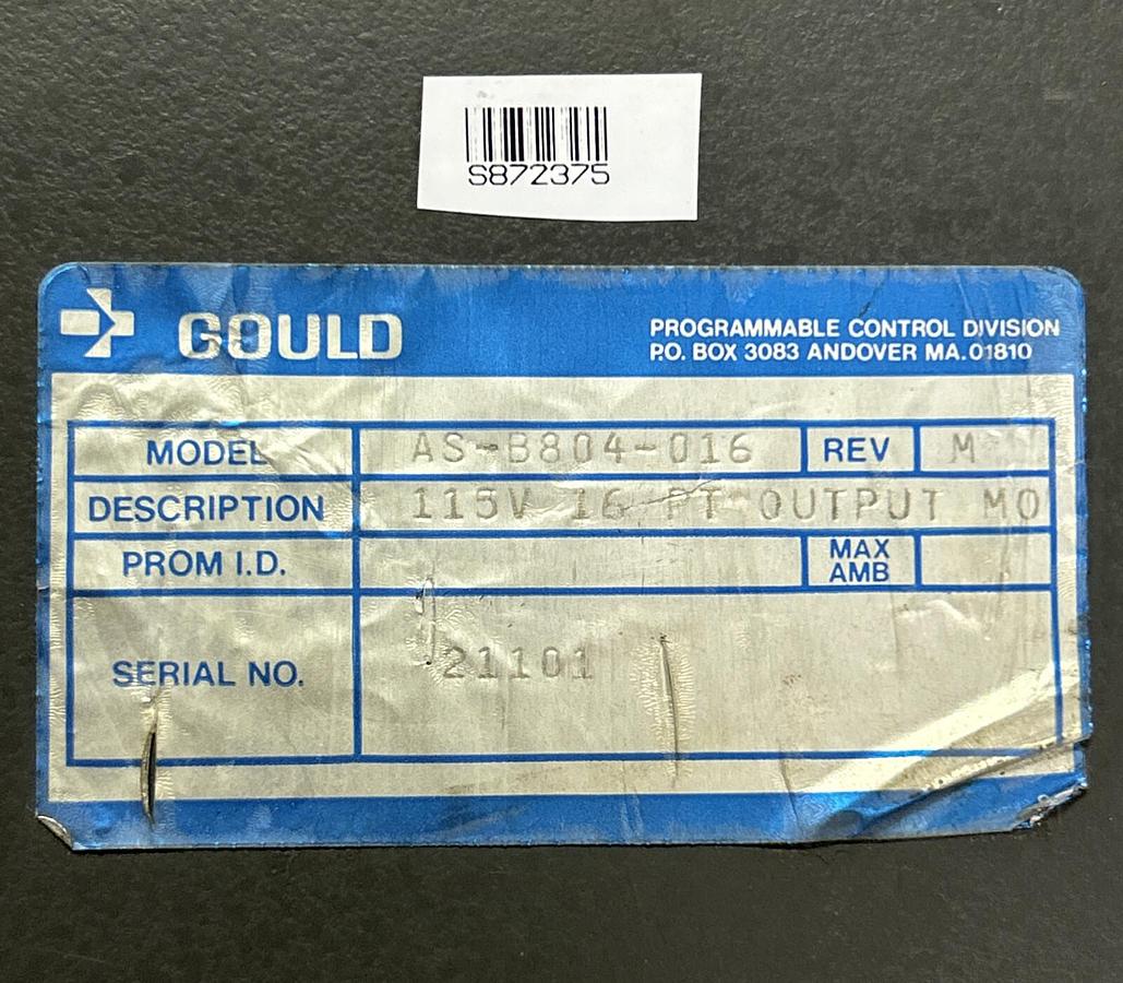 Used MODICON GOULD,AEG AS-B804-016,OUTPUT MODULE
