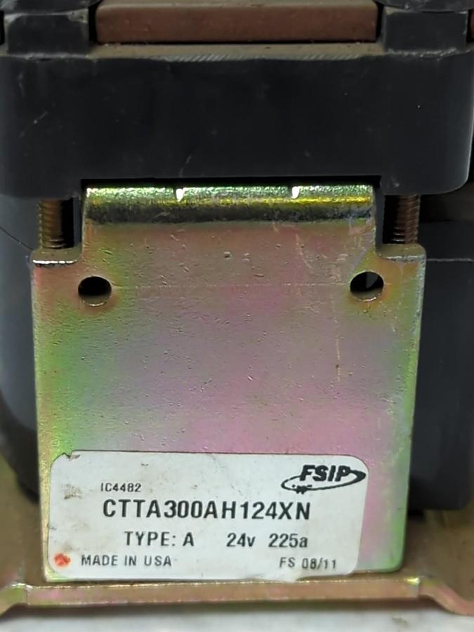 Used FSIP/GE,CTTA300AH124XN,TYPE A CONTACTOR 24 VOLT 225 AMP PRE-OWNED