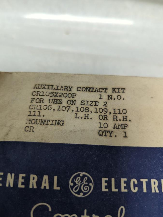 GENERAL ELECTRIC,CR105X200P,AUXILIARY CONTACT KIT 10A NOS
