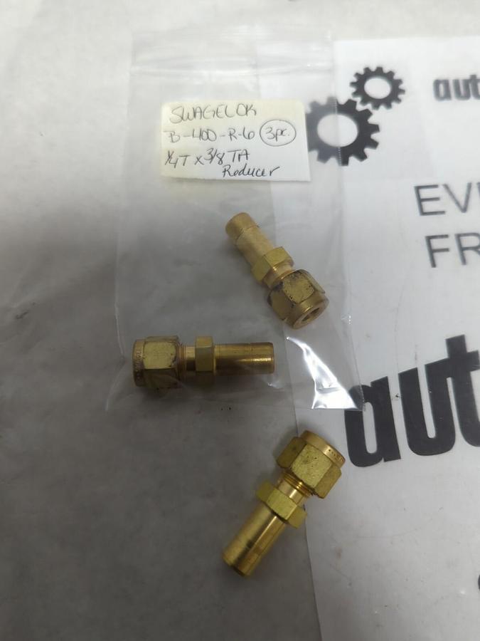 SWAGELOK,B-400-R-6,1/4T X 3/8TA REDUCER LOT OF 3 NOS