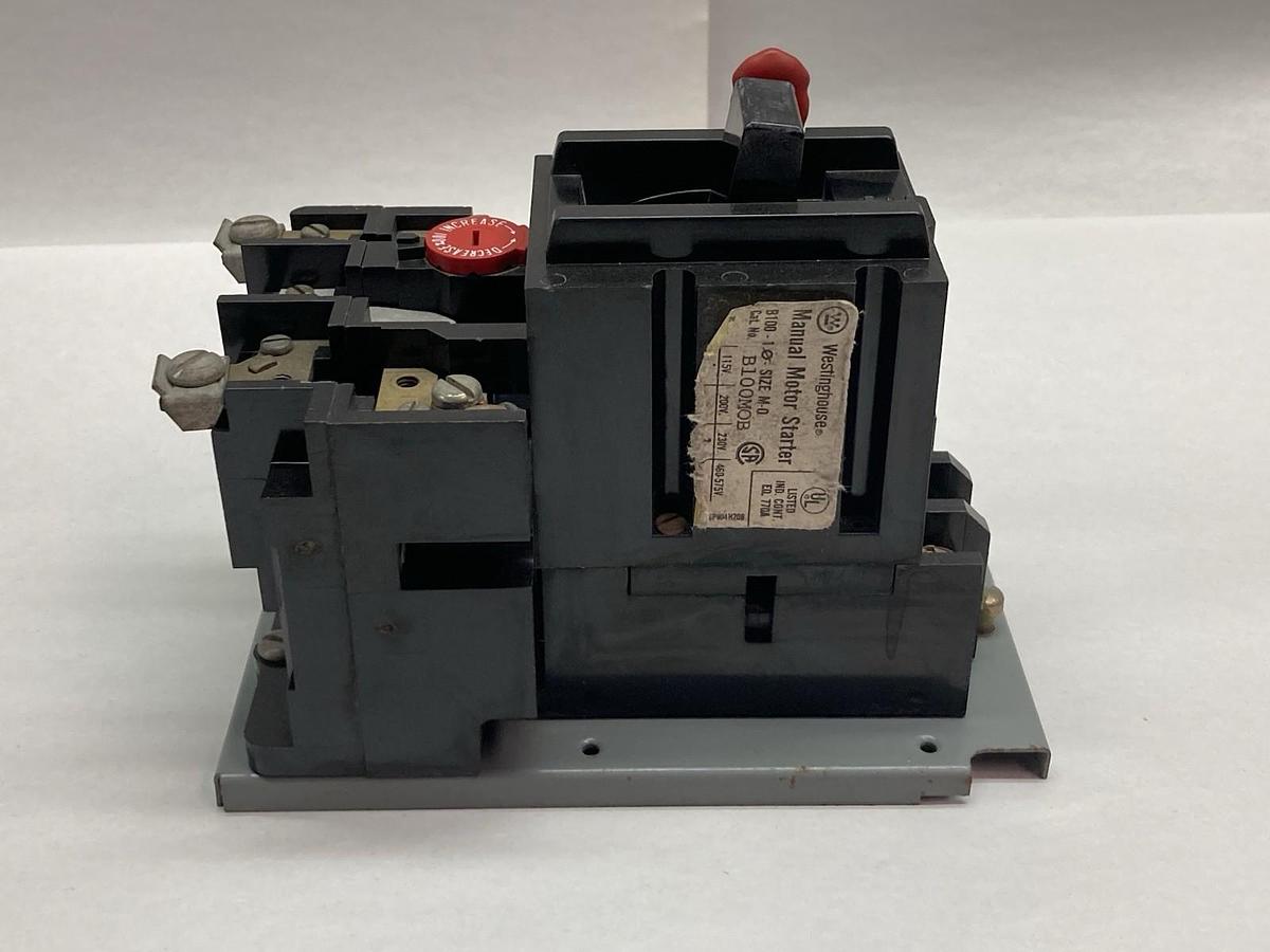 Used Westinghouse,B100MOB,Manual Motor Starter Sizeo M-O B100-1
