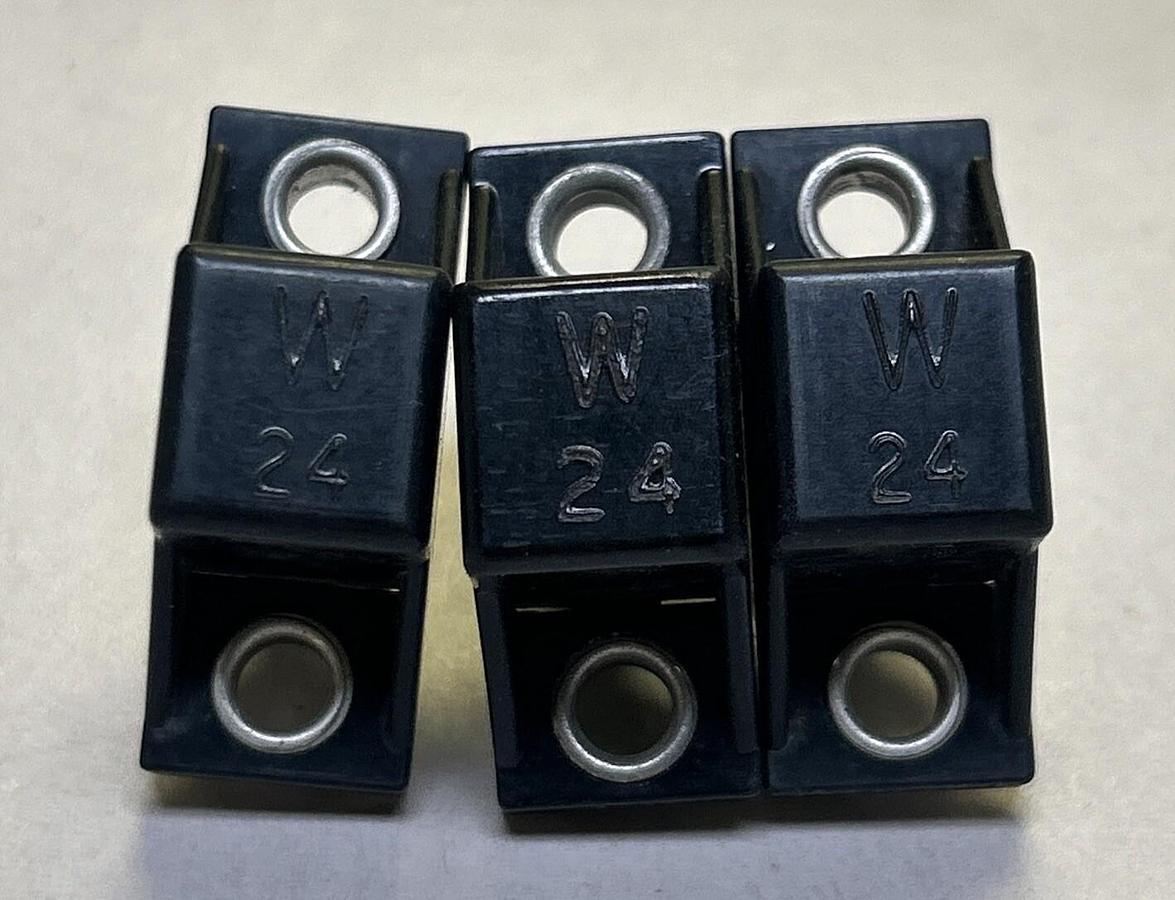 Used ALLEN BRADLEY,W24,THERMAL OVERLOAD HEATER ELEMENT LOT OF 3