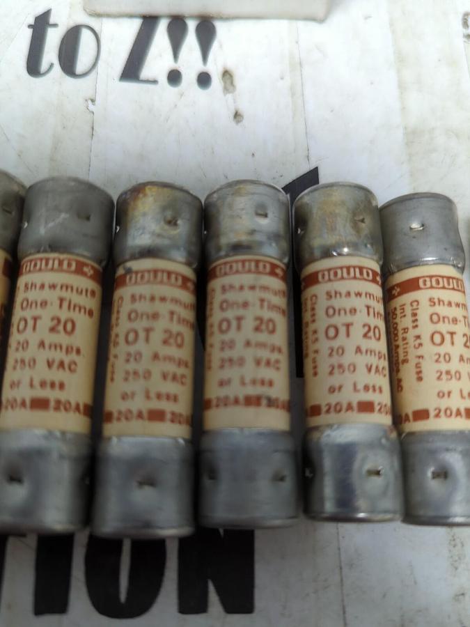 GOULD SHAWMUT,OT20,ONE-TIME FUSES BOX OF 9 NOS
