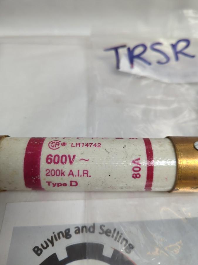 Used GOULD SHAWMUT,TRSR80,TRI-ONIC FUSE 80 AMP LOT OF 2 PRE-OWNED