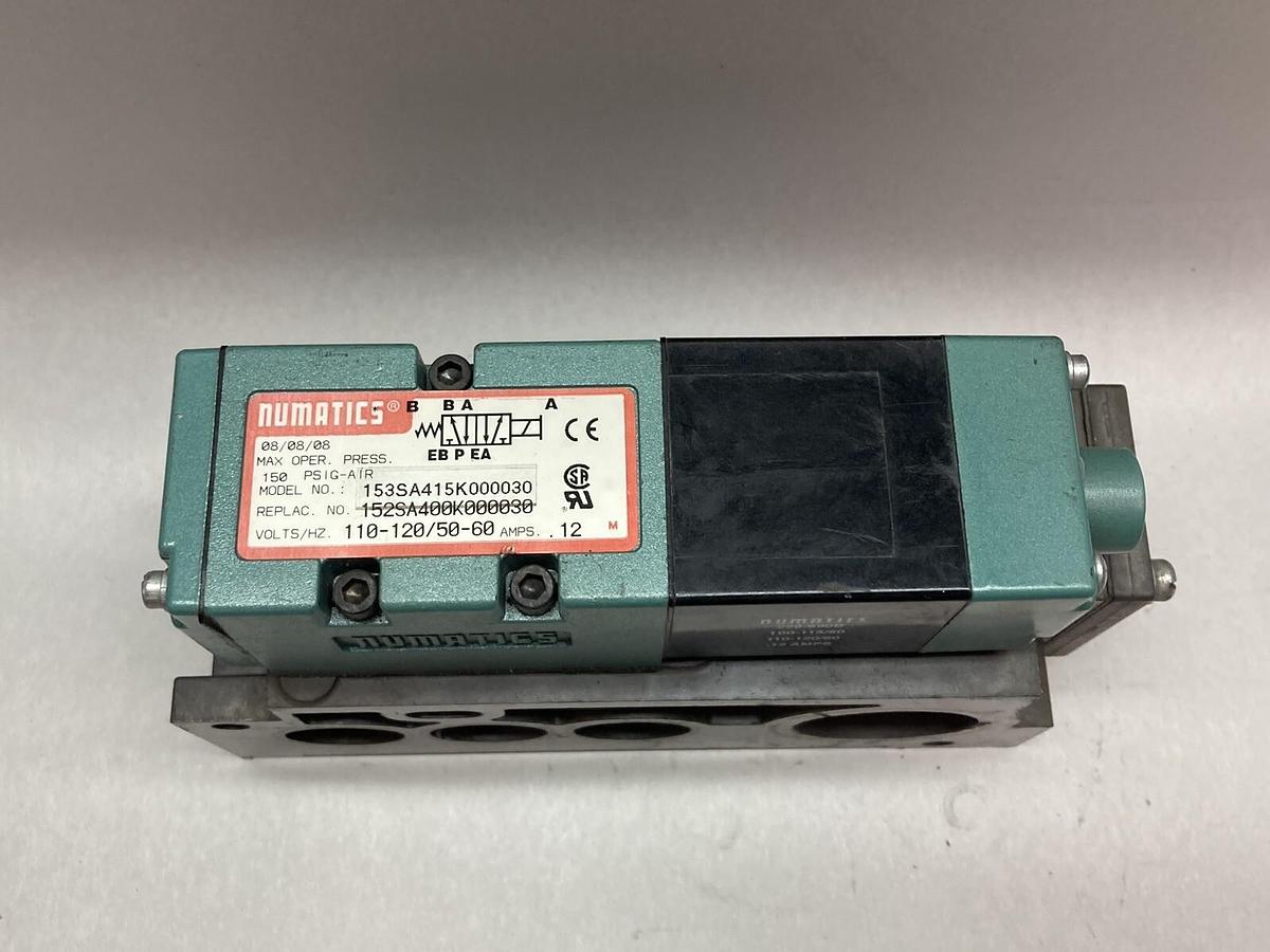 Used Numatics,153SA415K000030,Solenoid Valve 110-120V 50/60HZ
