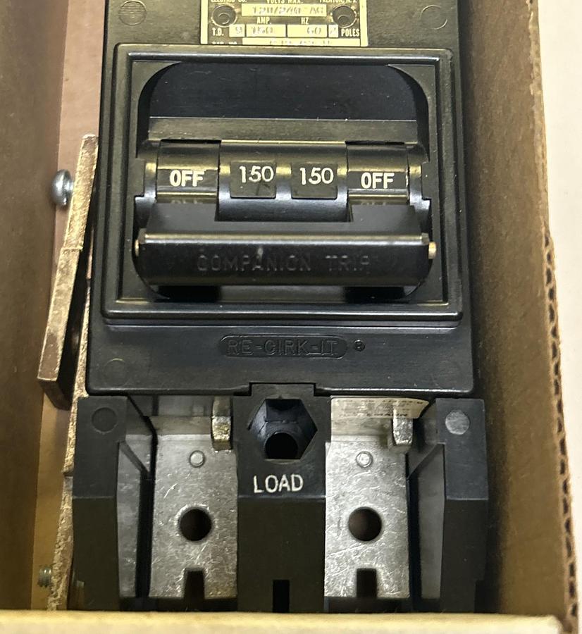 Used HEINEMANN,CJ2-G3-W,CIRCUIT BREAKER 150A 120/240V 2P