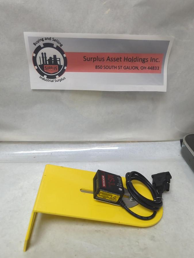 Used MICROSCAN,MS-3,HIGH SPEED LASER BARCODE SCANNER + BRACKET PRE-OWNED