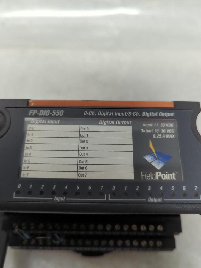 Used NATIONAL INSTRUMENTS,FP-DIO-550/185576B-15,FIELD POINT 8-CHANNEL MODULE AND CORD