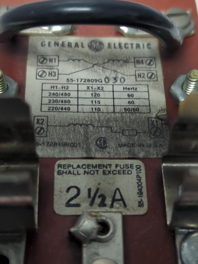 Used GENERAL ELECTRIC,55-172809G,CONTROL TRANSFORMER 2-1/2A PRE-OWNED