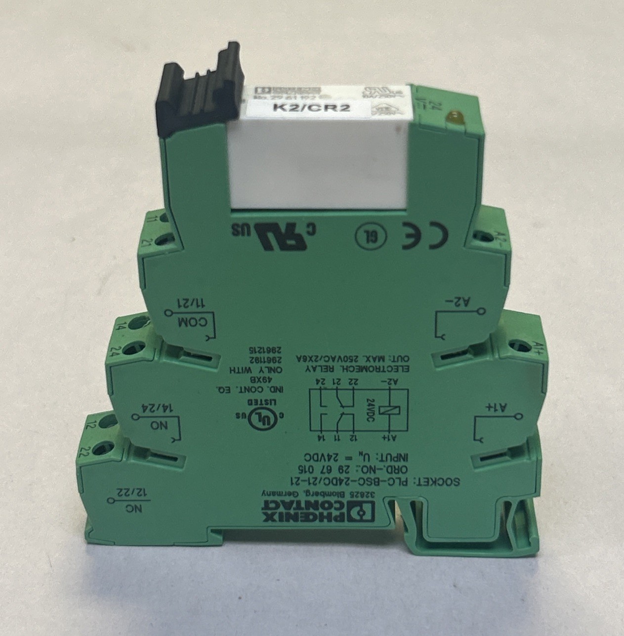 Used PHOENIX CONTACT,PLC-BSC-24DC/21-21,RELAY MODULE