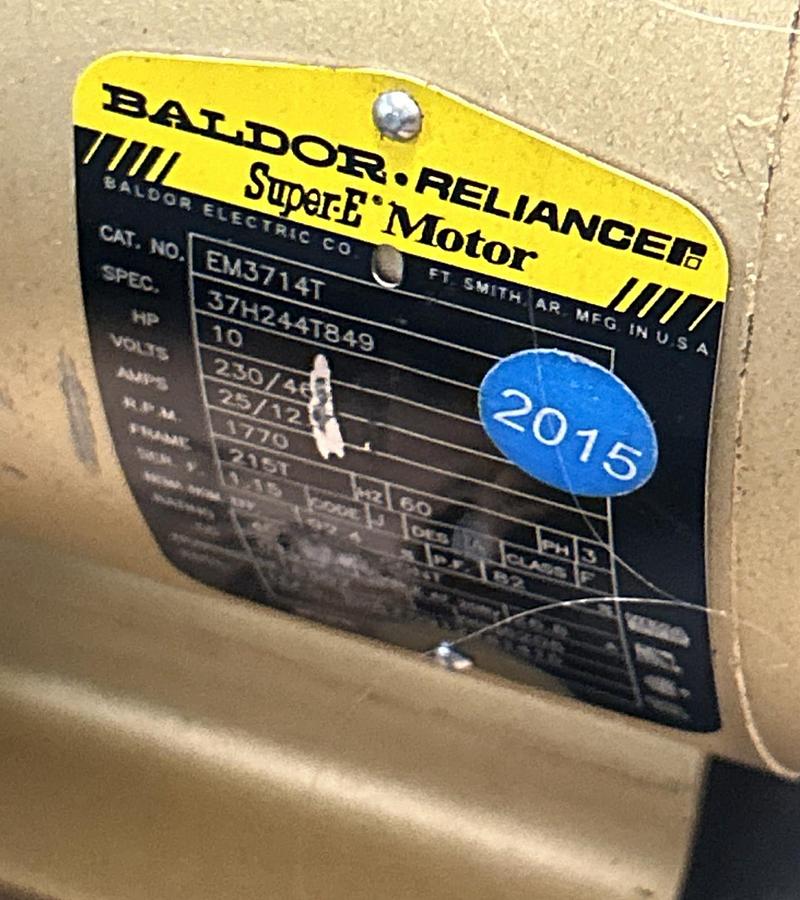 Used BALDOR,EM3714T,SUPER-E MOTOR 10HP 1770RPM 230/460V 3PH 215T FRAME