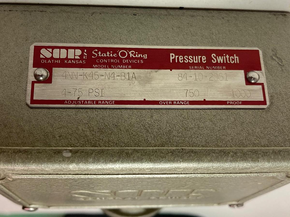 Sor,4NN-K45-N4-B1A,Caustic Pump Pressure Switch