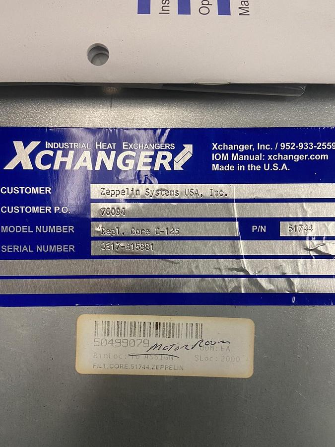 Used Xchanger,C-125 51744,HEAT EXCHANGER