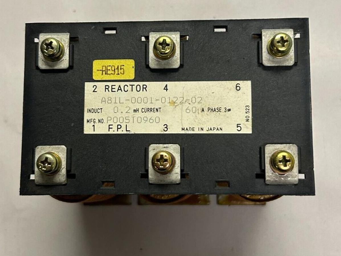Used FANUC,A81L-0001-0122-02,AC REACTOR 60A 0.2MH 3PH