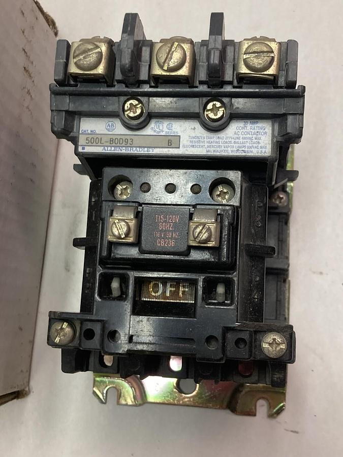 Used Allen Bradley,500L-BOD93,Lighting Contactor Ser B